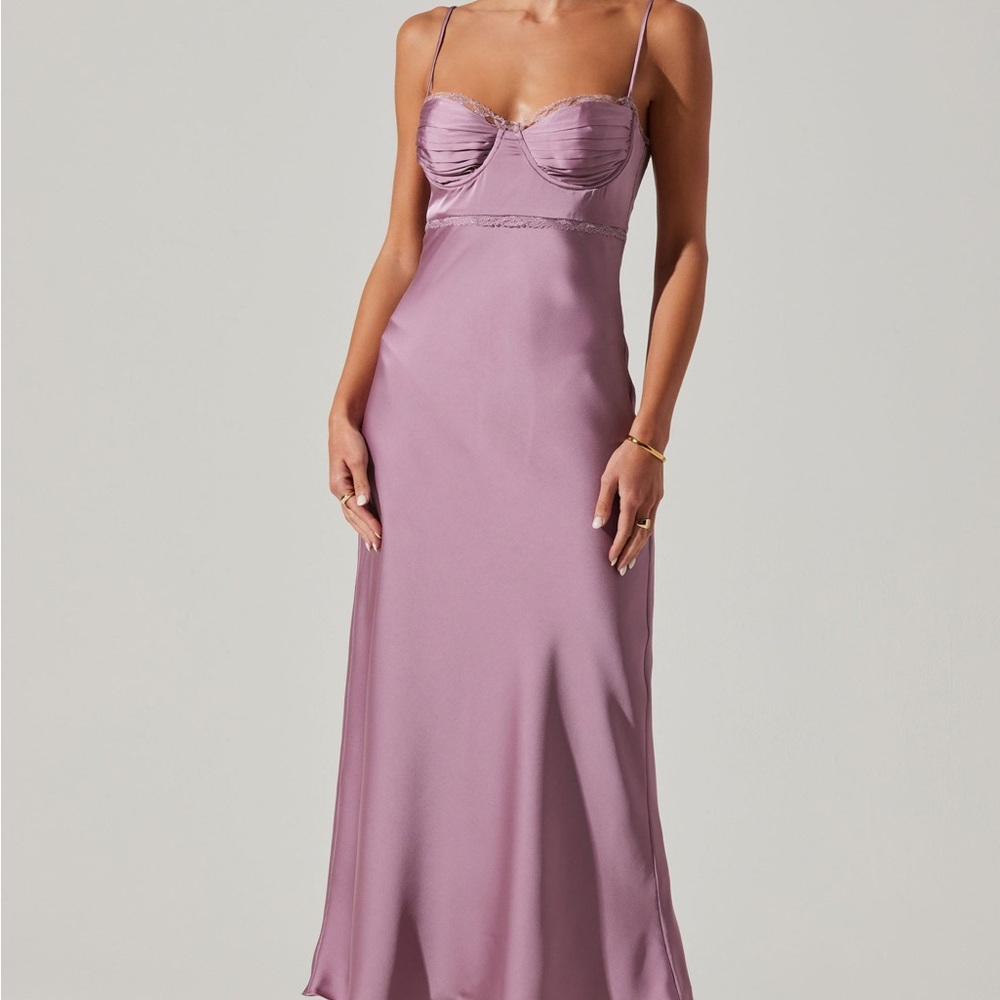 ASTR the Label Women's Florianne Satin Maxi Dress in Lavender / Purple